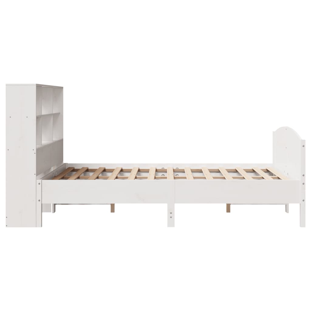 Letto Libreria senza Materasso Bianco 160x200 cm Legno di Pino