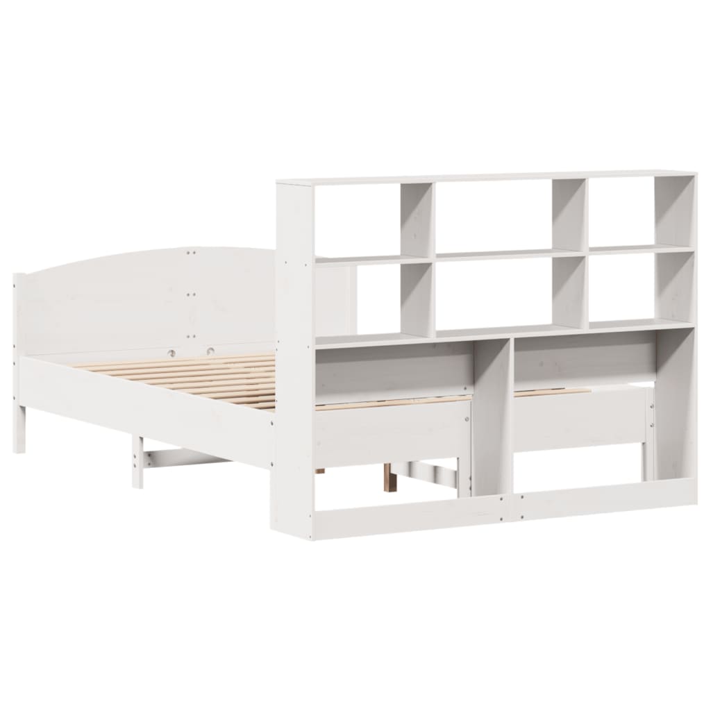 Letto Libreria senza Materasso Bianco 160x200 cm Legno di Pino