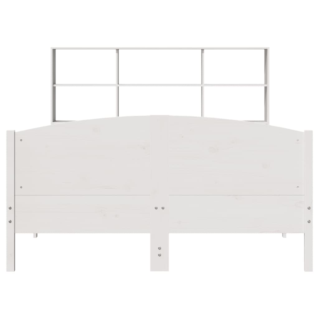 Letto Libreria senza Materasso Bianco 150x200 cm Legno di Pino