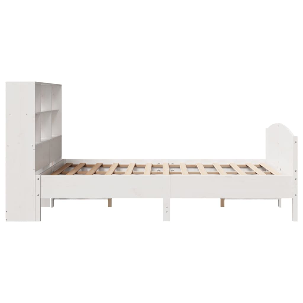 Letto Libreria senza Materasso Bianco 150x200 cm Legno di Pino