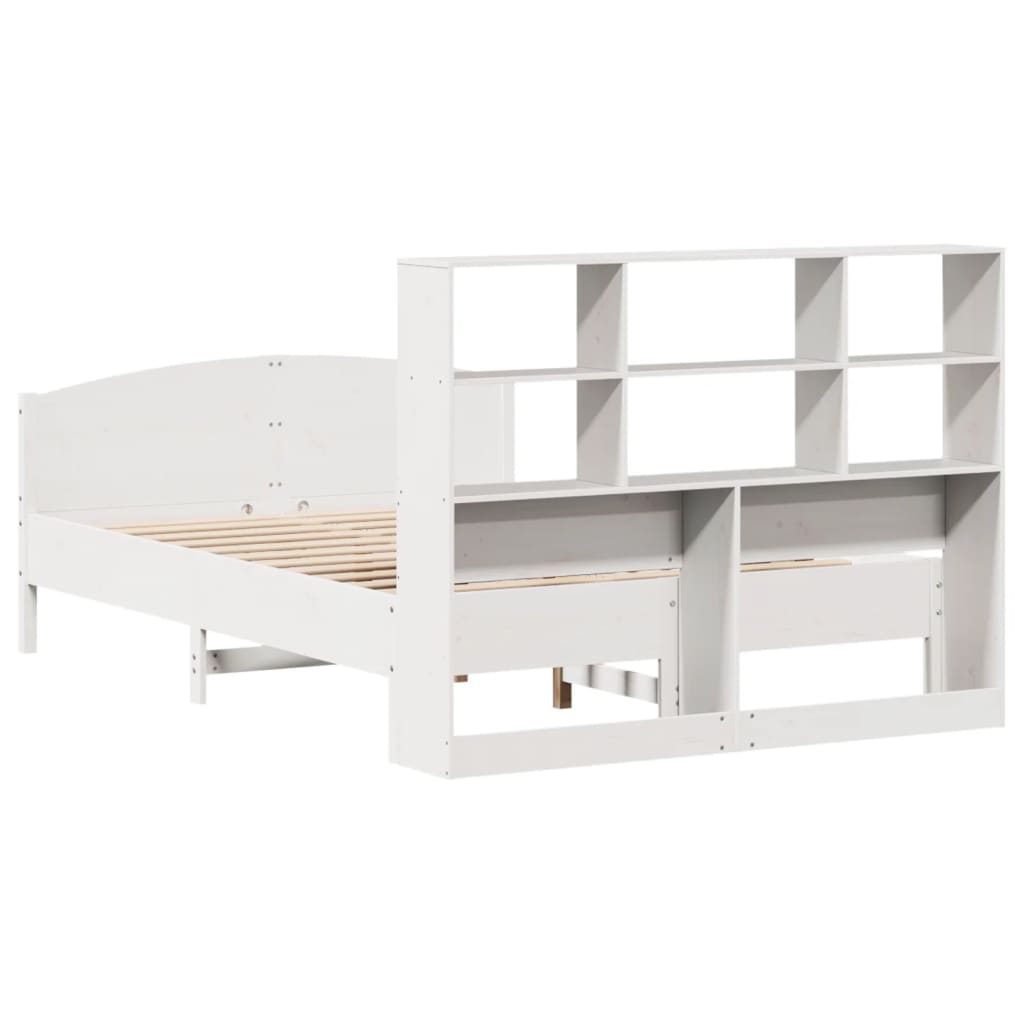 Letto Libreria senza Materasso Bianco 150x200 cm Legno di Pino