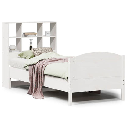 Letto Libreria senza Materasso Bianco 100x200 cm Legno di Pino