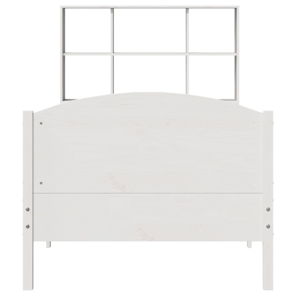 Letto Libreria senza Materasso Bianco 100x200 cm Legno di Pino