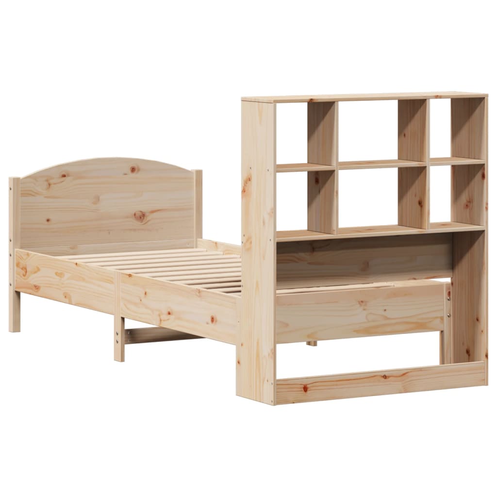 Giroletto con Libreria senza Materasso 75x190 cm in Legno Pino