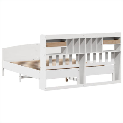 Letto Libreria senza Materasso Bianco 200x200 cm Legno di Pino