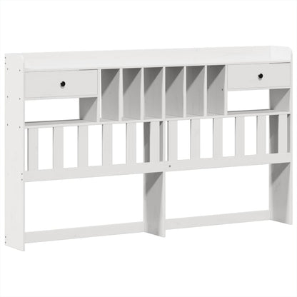 Letto Libreria senza Materasso Bianco 200x200 cm Legno di Pino