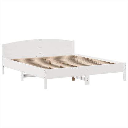 Letto Libreria senza Materasso Bianco 200x200 cm Legno di Pino