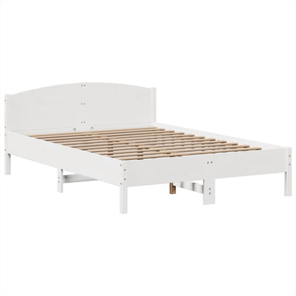 Letto Libreria senza Materasso Bianco 160x200 cm Legno di Pino