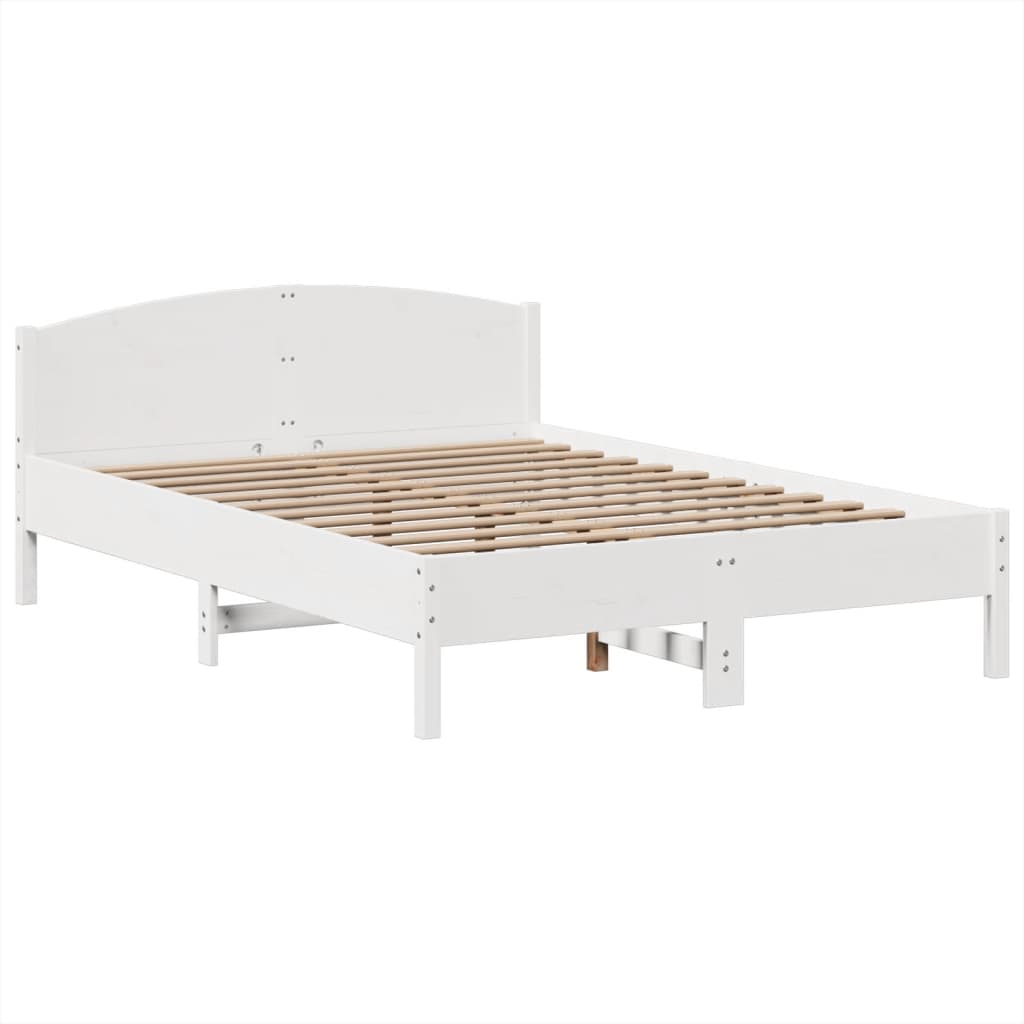 Letto Libreria senza Materasso Bianco 150x200 cm Legno di Pino