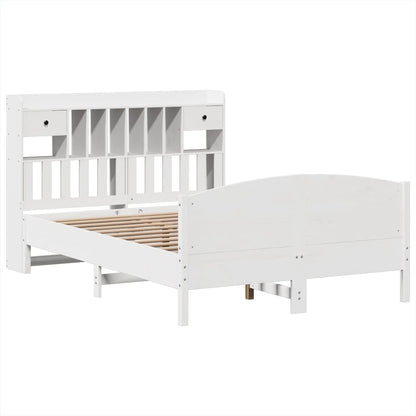 Letto Libreria senza Materasso Bianco 140x200 cm Legno di Pino