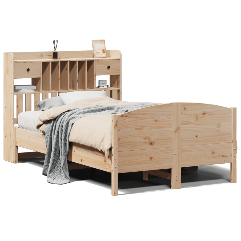 Letto Libreria senza Materasso 120x200cm Legno Massello di Pino