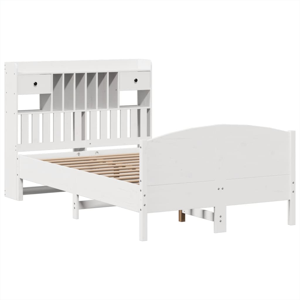 Letto Libreria senza Materasso Bianco 120x200 cm Legno di Pino