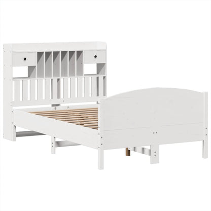 Letto Libreria senza Materasso Bianco 120x200 cm Legno di Pino