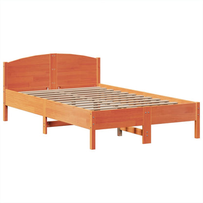 Letto Libreria senza Materasso Marrone Cera 120x200 cm in Pino