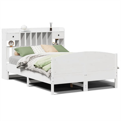 Letto Libreria senza Materasso Bianco 140x190 cm Legno di Pino