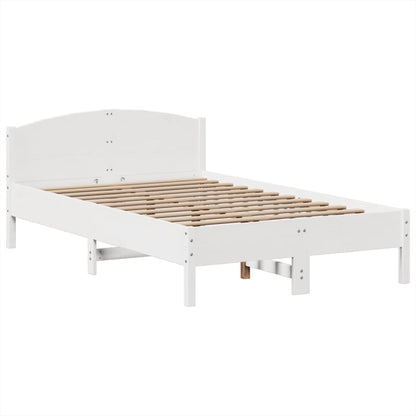 Letto Libreria senza Materasso Bianco 135x190 cm Legno di Pino