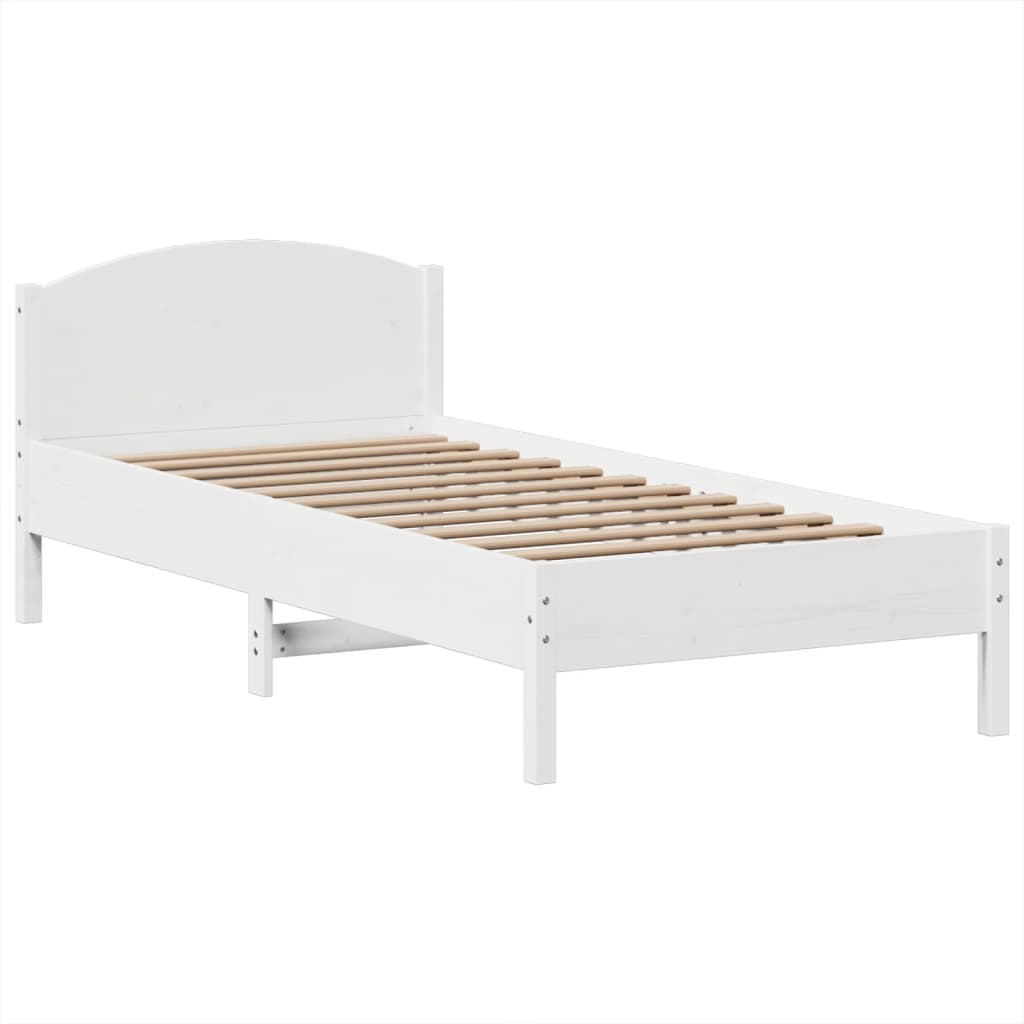 Letto Libreria senza Materasso Bianco 100x200 cm Legno di Pino