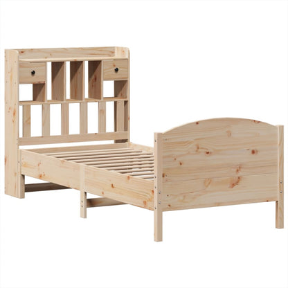 Letto Libreria senza Materasso 90x200 cm Legno Massello Pino