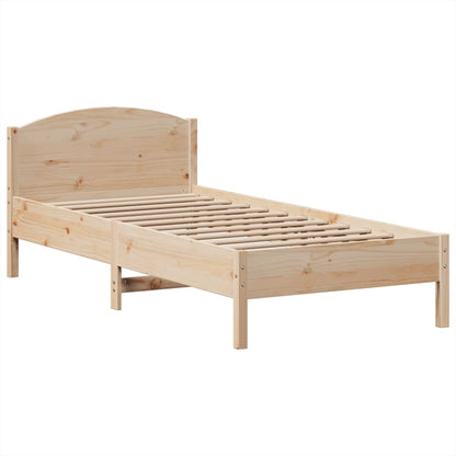 Letto Libreria senza Materasso 90x200 cm Legno Massello Pino