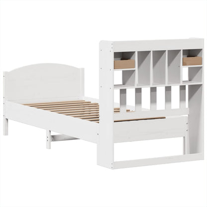 Letto Libreria senza Materasso Bianca 90x200 cm Legno di Pino - homemem39