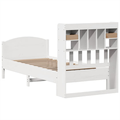 Letto con Libreria senza Materasso 75x190 cm in Legno Pino