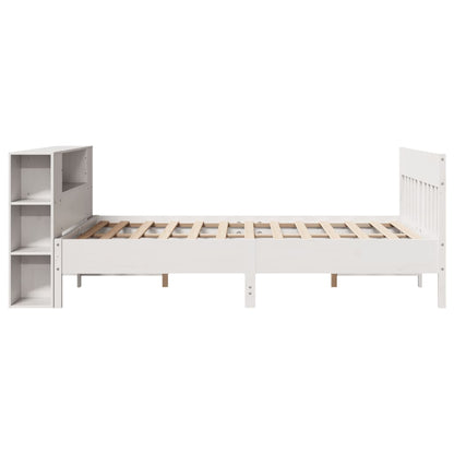 Letto Libreria senza Materasso Bianco 150x200 cm Legno di Pino - homemem39