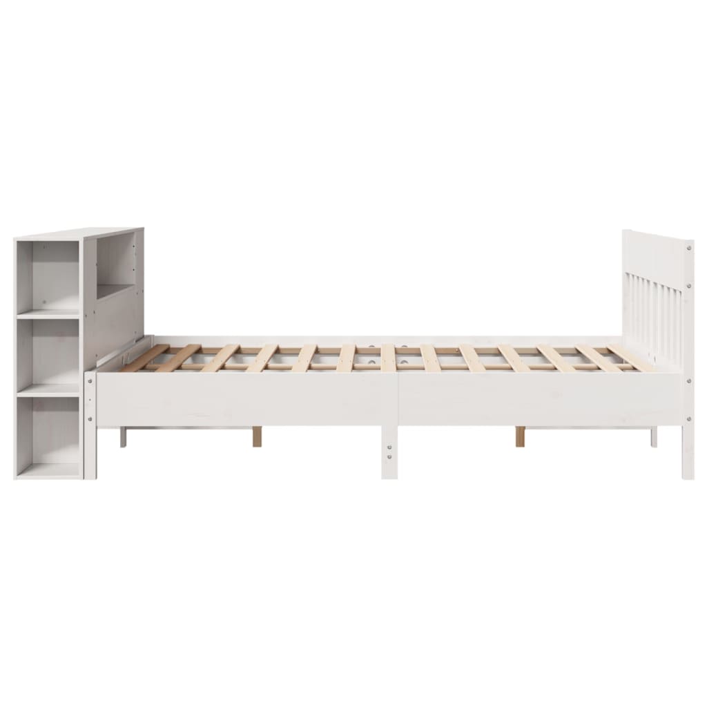Letto Libreria senza Materasso Bianco 140x200 cm Legno di Pino - homemem39