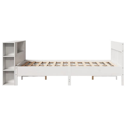 Letto Libreria senza Materasso Bianco 135x190 cm Legno di Pino