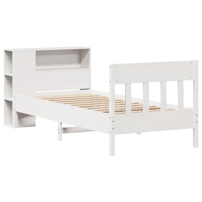 Letto Libreria senza Materasso Bianco 100x200 cm Legno di Pino - homemem39