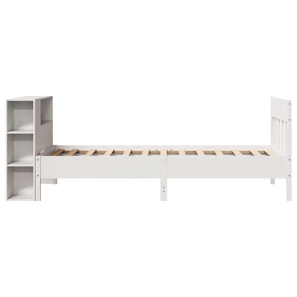 Letto Libreria senza Materasso Bianco 100x200 cm Legno di Pino - homemem39