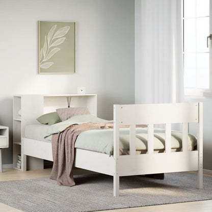 Letto Libreria senza Materasso Bianco 100x200 cm Legno di Pino - homemem39