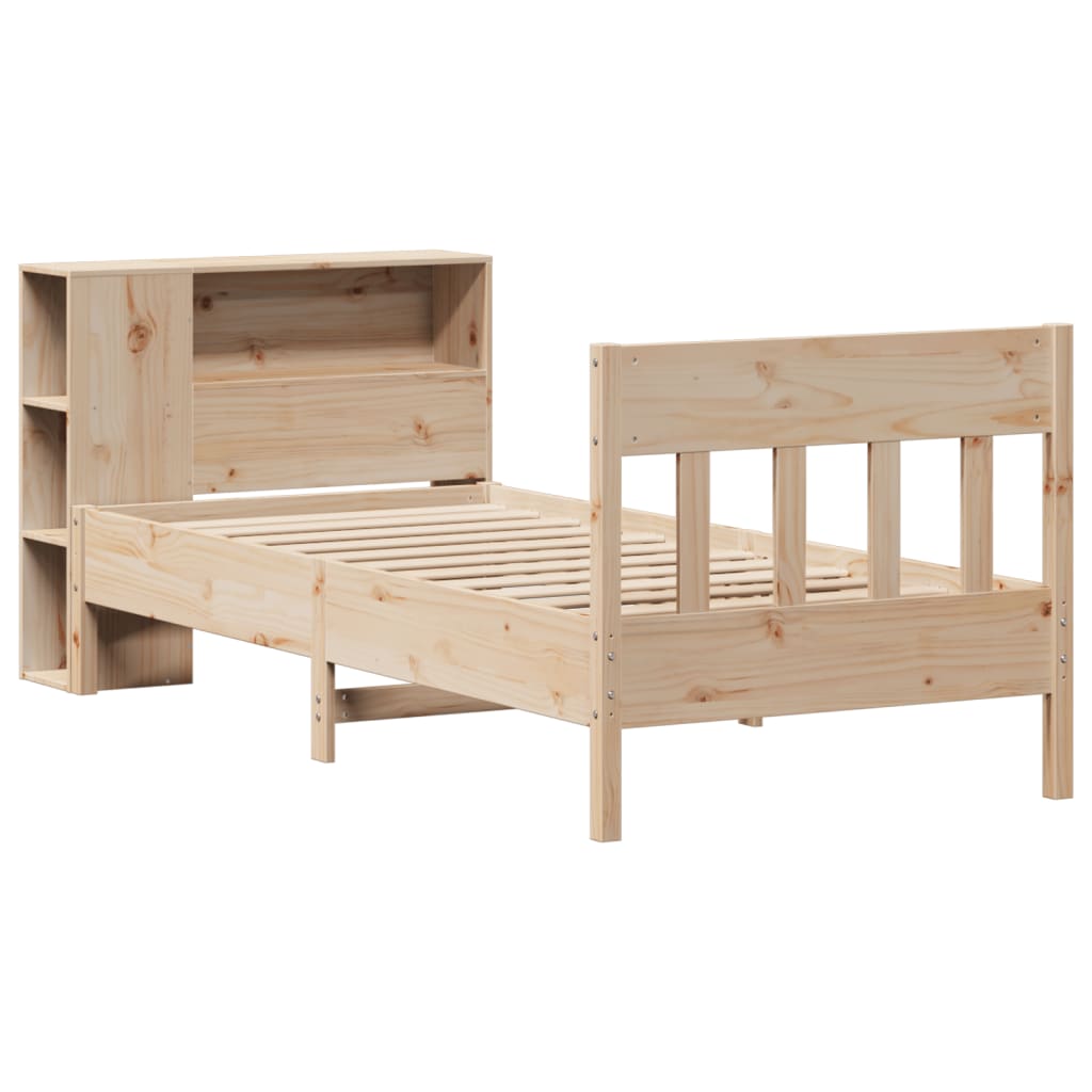 Letto Libreria senza Materasso 90x200 cm Legno Massello Pino - homemem39