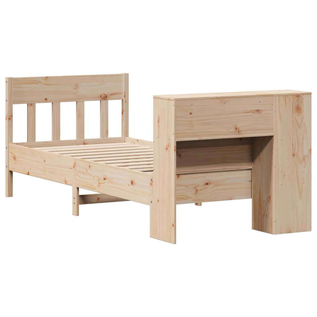 Letto Libreria senza Materasso 90x200 cm Legno Massello Pino - homemem39