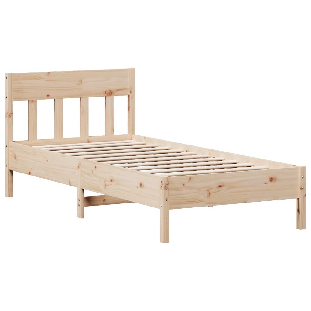 Letto Libreria senza Materasso 90x200 cm Legno Massello Pino - homemem39