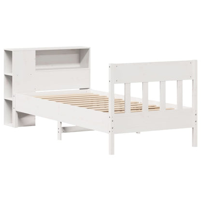 Letto Libreria senza Materasso Bianca 90x200 cm Legno di Pino
