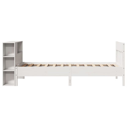 Letto Libreria senza Materasso Bianca 90x200 cm Legno di Pino