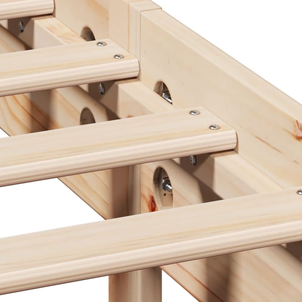 Giroletto con Libreria senza Materasso 75x190 cm in Legno Pino - homemem39