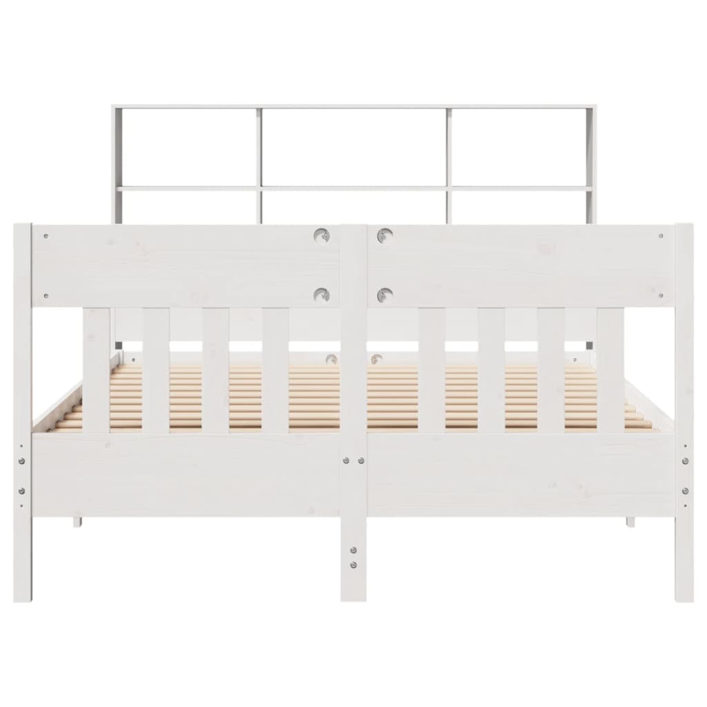 Letto senza Materasso Bianco 135x190 cm Legno Massello di Pino