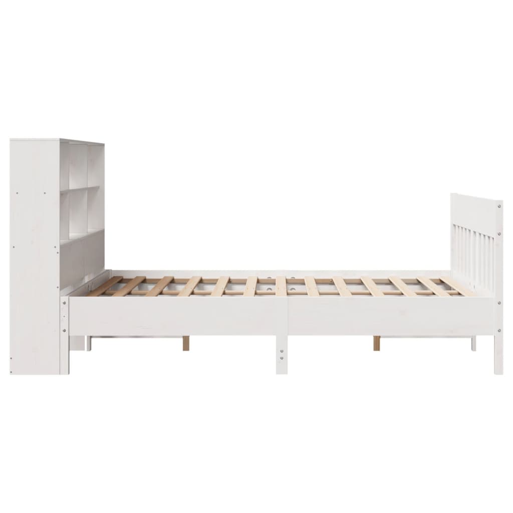 Letto senza Materasso Bianco 135x190 cm Legno Massello di Pino