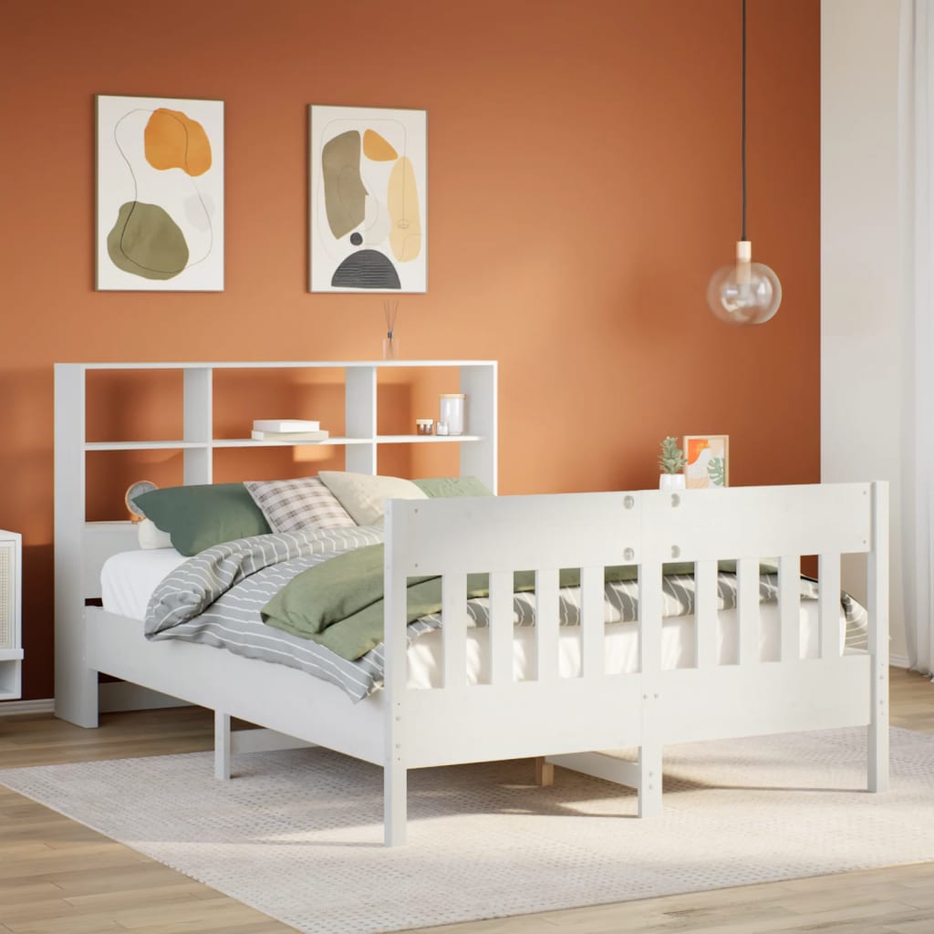Letto senza Materasso Bianco 120x190 cm Legno Massello di Pino - homemem39