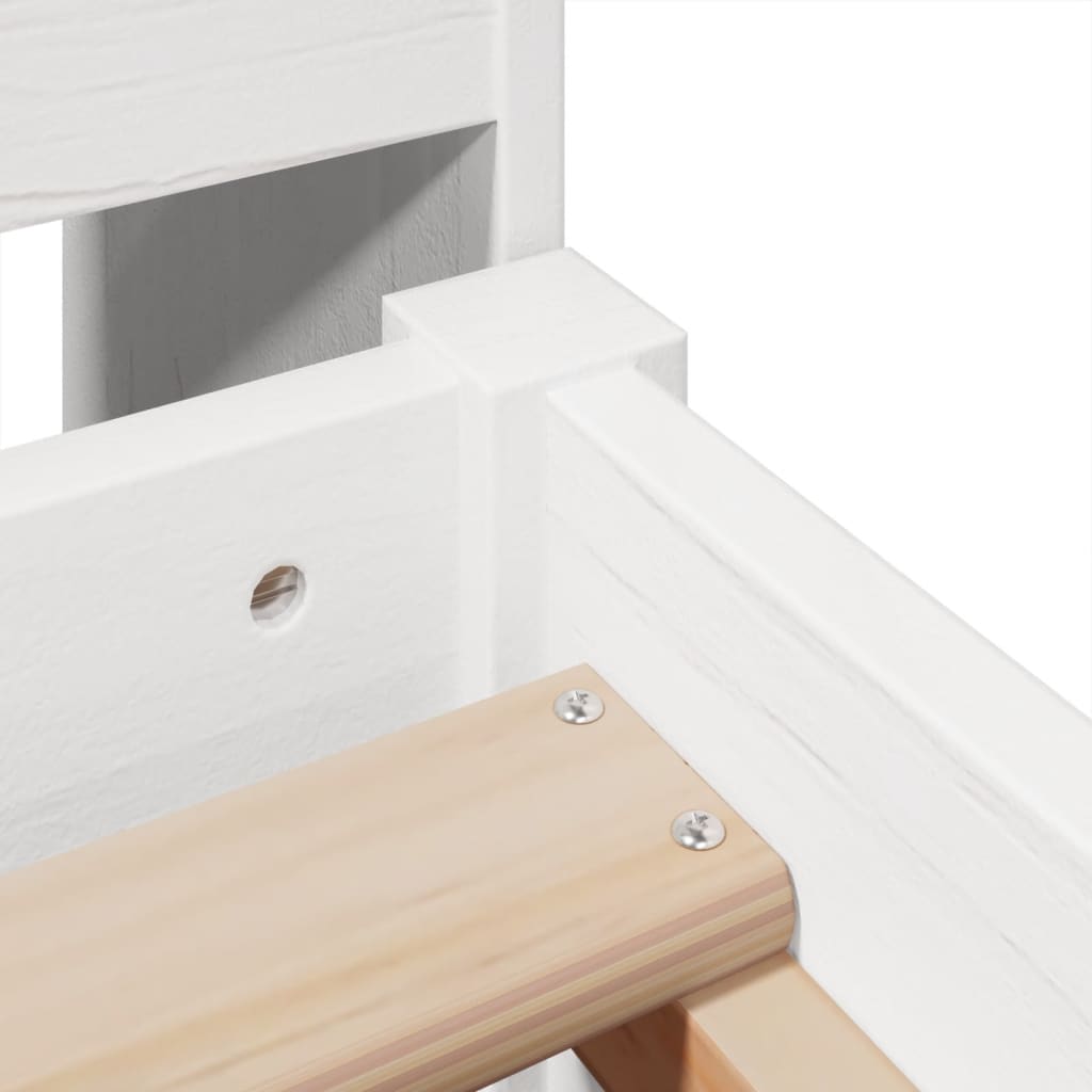 Giroletto senza Materasso Bianco 90x200 cm Legno Massello Pino - homemem39