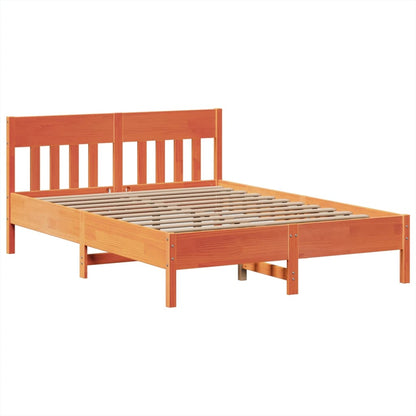 Letto senza Materasso Marrone Cera 140x190 cm in Legno di Pino