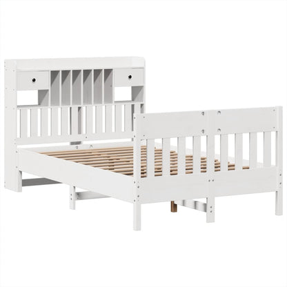 Letto senza Materasso Bianco 135x190 cm Legno Massello di Pino