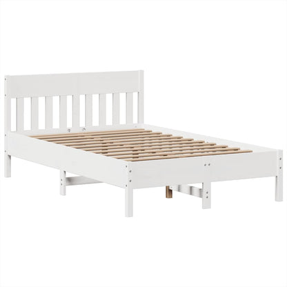 Letto senza Materasso Bianco 135x190 cm Legno Massello di Pino