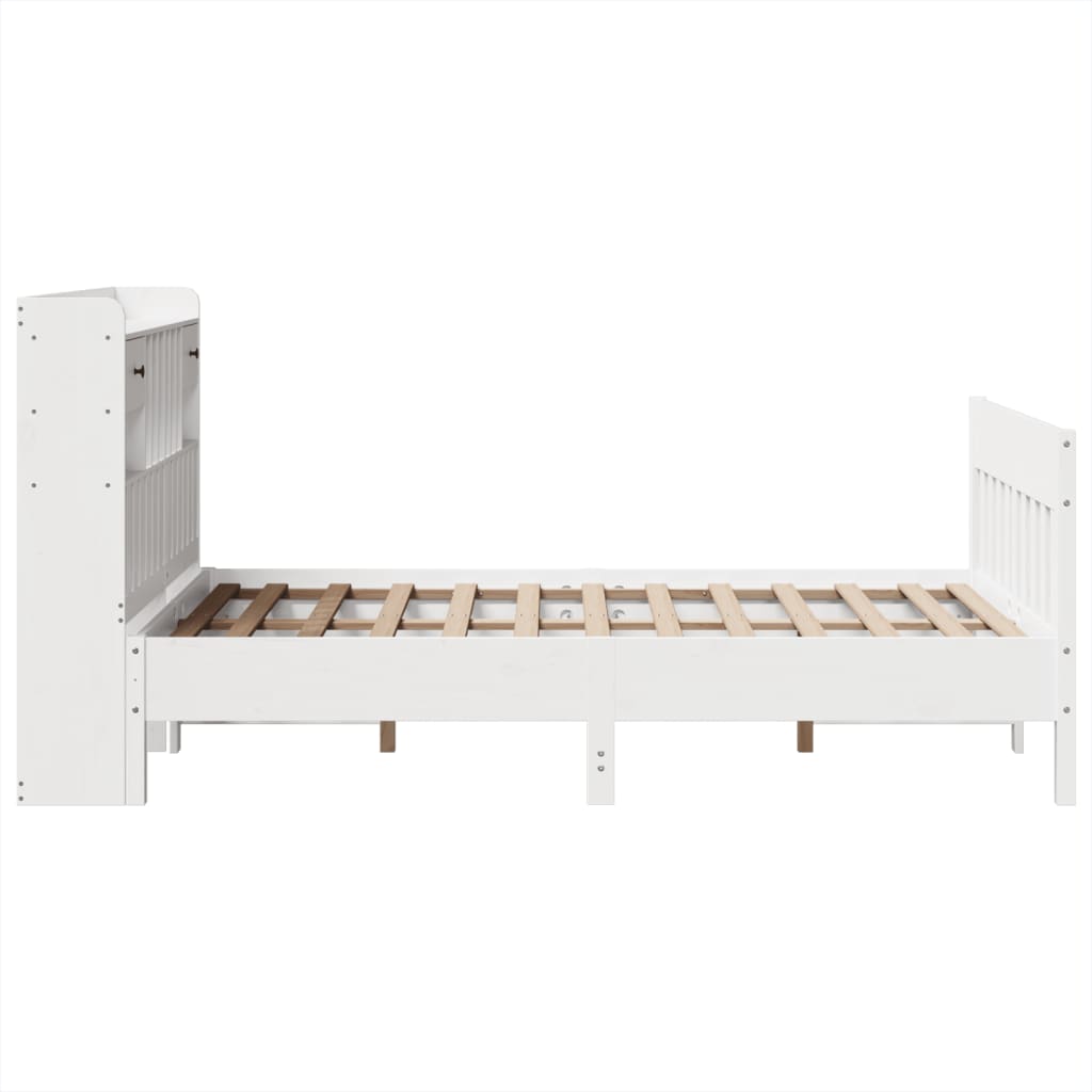 Letto senza Materasso Bianco 135x190 cm Legno Massello di Pino