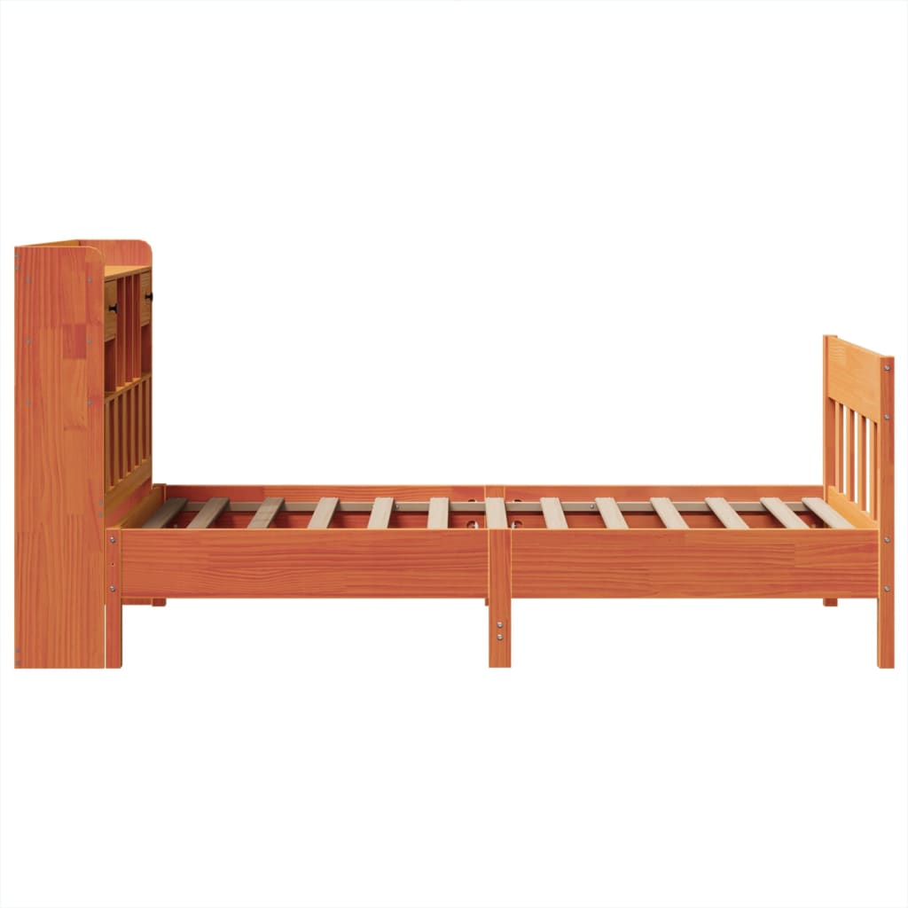 Letto senza Materasso Marrone Cera 75x190 cm in Legno di Pino