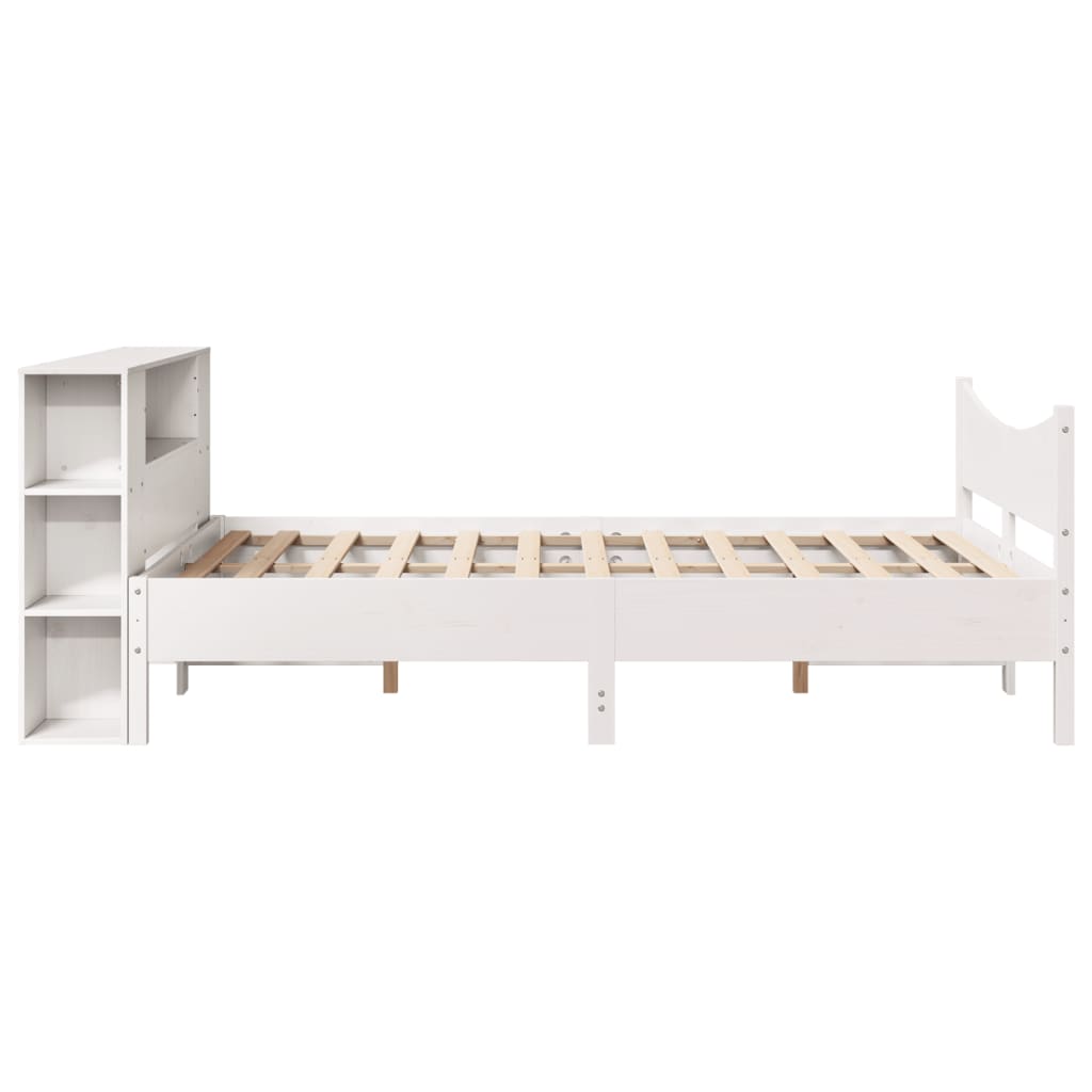 Letto senza Materasso Bianco 140x190 cm Legno Massello di Pino - homemem39