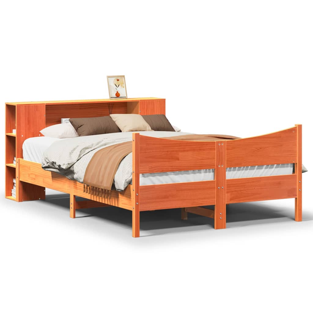 Letto senza Materasso Marrone Cera 140x190 cm in Legno di Pino