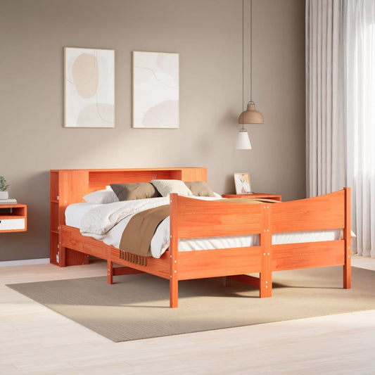 Letto senza Materasso Marrone Cera 140x190 cm in Legno di Pino