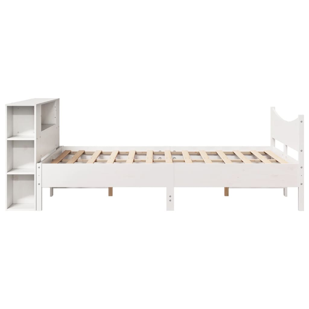 Letto senza Materasso Bianco 135x190 cm Legno Massello di Pino - homemem39